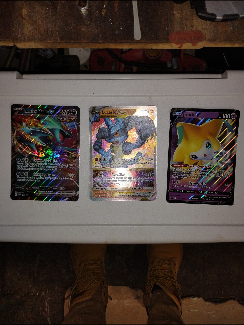 Pokemon JumboTrading Card Holographic Trio - Yellow, Blue, Multicolor